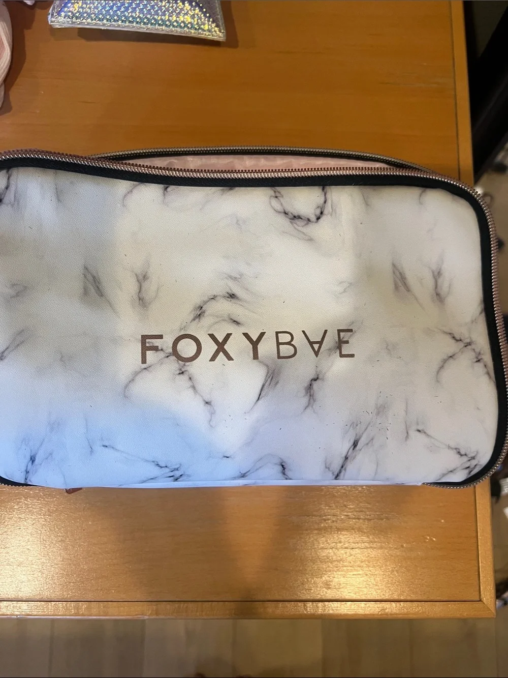 FOXYBRUSH Marble Travel Hair Styling Set - White Marble & Rose Gold